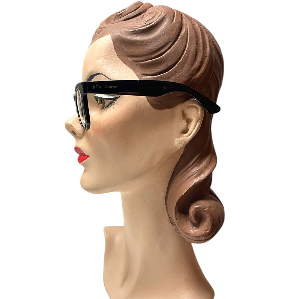 Betsey Johnson +1.50 Reading Glasses Readers Rounded Square Black Frame - Picture 3 of 4